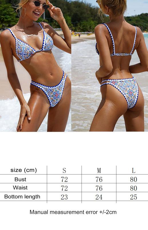 Women's Printed Split Bikini Swimsuit - SALA