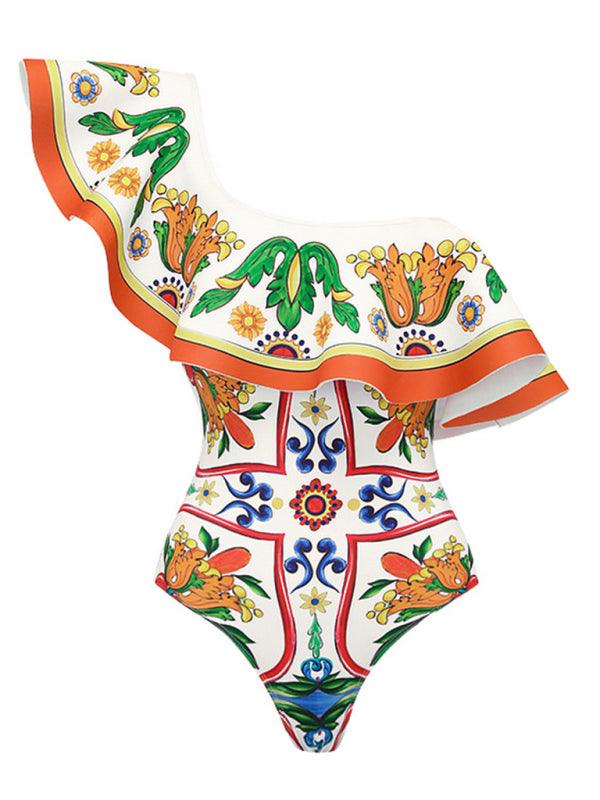 Ruffled Enamel Beach Swimsuit Set - SALA