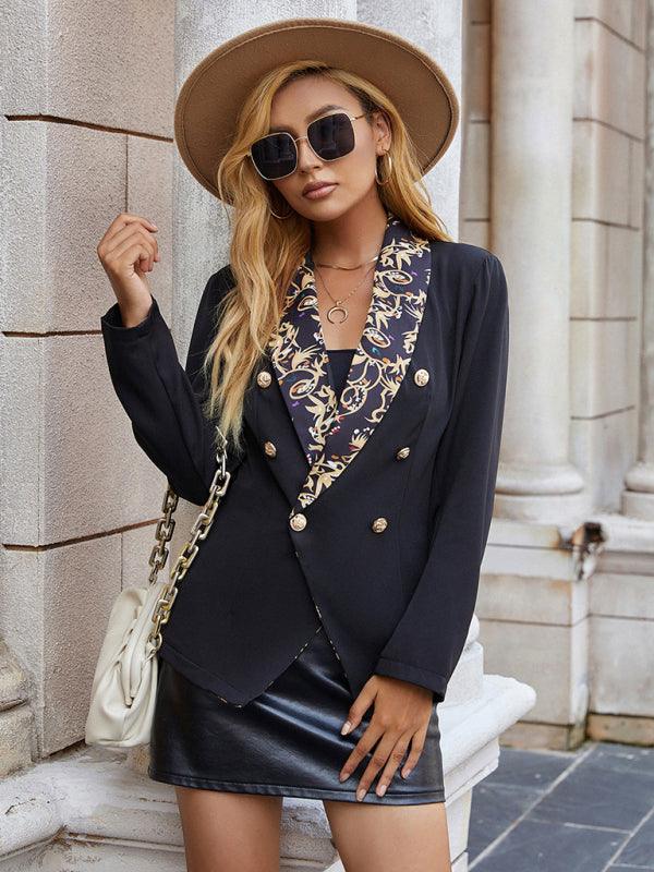 Woman's Contrasting Button Suit Blazer - SALA