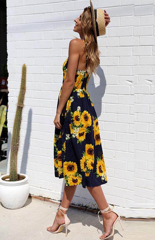 Women's Backless Halter Sun Dress - SALA