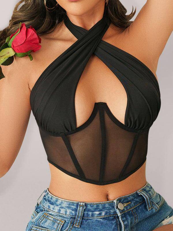 Women’s Chest Mesh Lingerie Tube Top - SALA