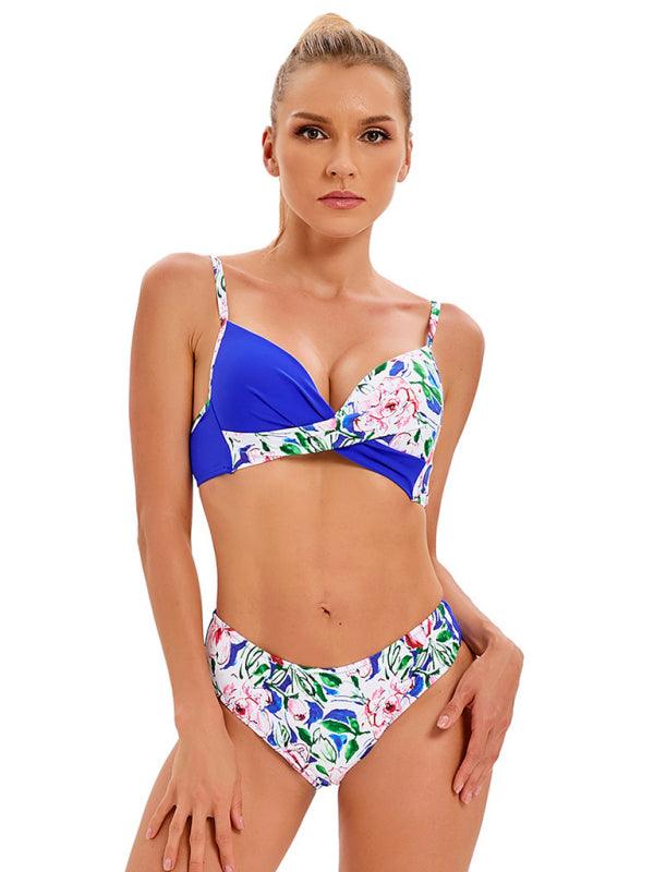 Women's Contrasting Color Bikini Swimsuit Set - SALA