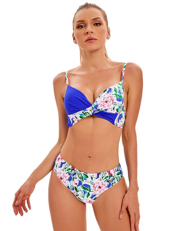 Women's Contrasting Color Bikini Swimsuit Set - SALA
