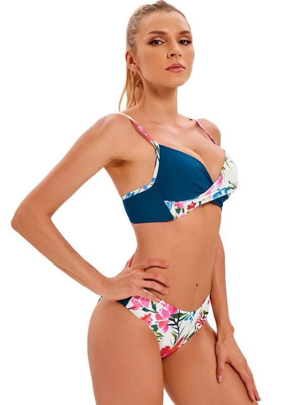 Women's Contrasting Color Bikini Swimsuit Set - SALA