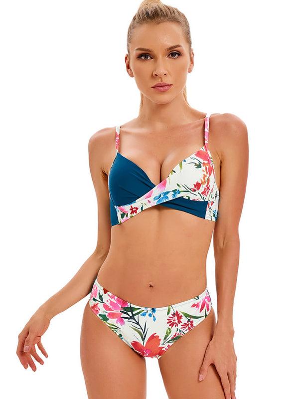 Women's Contrasting Color Bikini Swimsuit Set - SALA