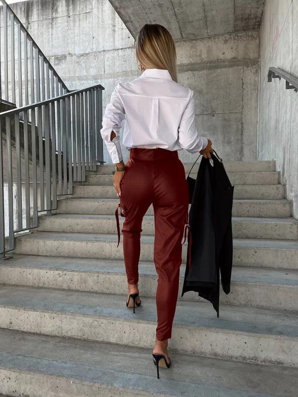 Women's Faux Leather Leg Pants - SALA