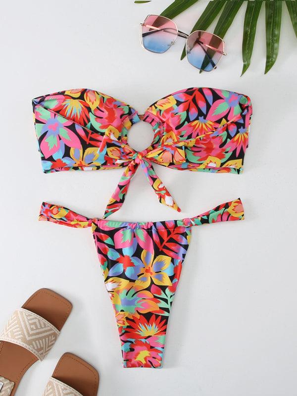 Women’s Floral Bandeau Bikini Set - SALA