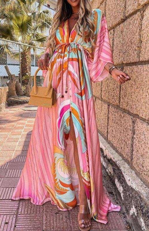 Women’s Geometric High Waist Sun Dress - SALA
