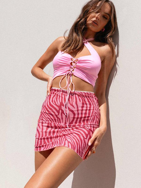 Women’s High Waist Double Layer Mesh Hip Skirt - SALA