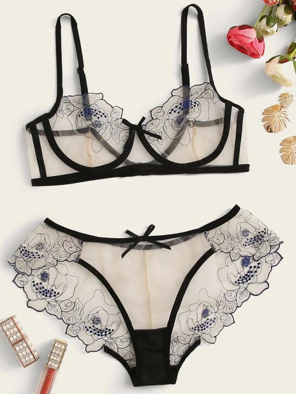 Women’s Hollow Mesh Lingerie Set - SALA