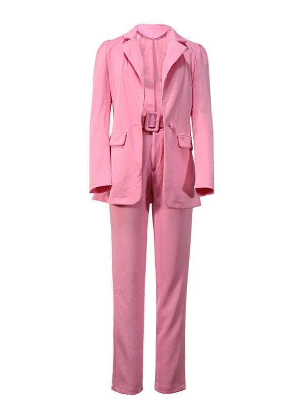 Women's Lapel Suit Blazer + Pants Set - SALA
