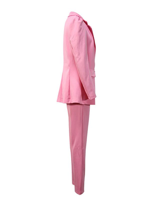 Women's Lapel Suit Blazer + Pants Set - SALA