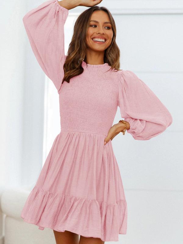 Women's Long Sleeve Ruffle Dress - SALA