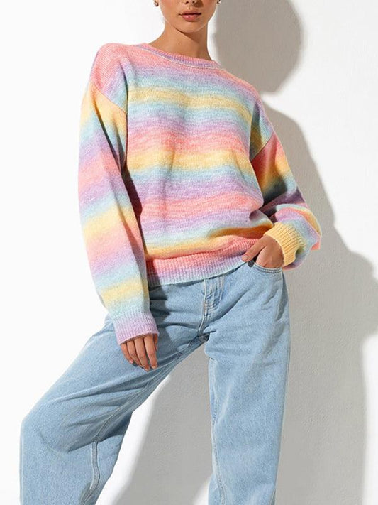 Women's Pastel Ombre Pullover Sweater - SALA