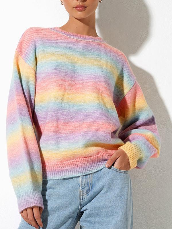 Women's Pastel Ombre Pullover Sweater - SALA