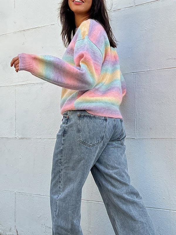 Women's Pastel Ombre Pullover Sweater - SALA