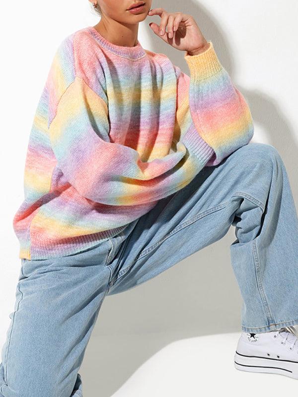 Women's Pastel Ombre Pullover Sweater - SALA