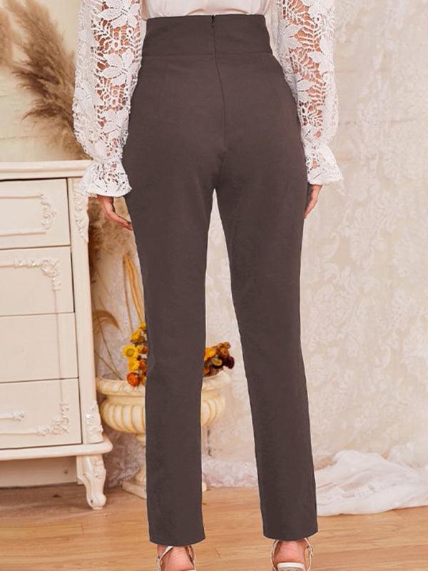 Women's Pencil Pants With Slim Fit Cut & High Waist Pant Design - SALA