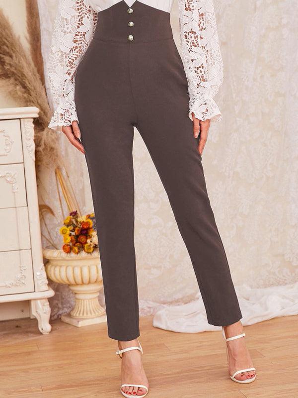 Women's Pencil Pants With Slim Fit Cut & High Waist Pant Design - SALA