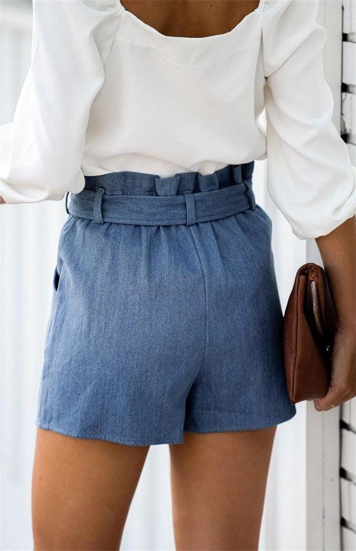Women's Pocketed Denim Wrap Short Skirt (Skort) - SALA