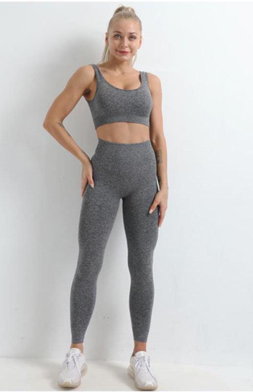 Women's Seamless Solid Color Yoga Wear Set