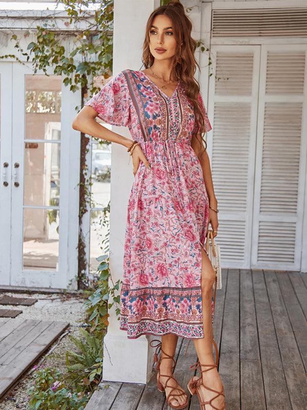 Women's Short-Sleeved Bohemian Dress - SALA