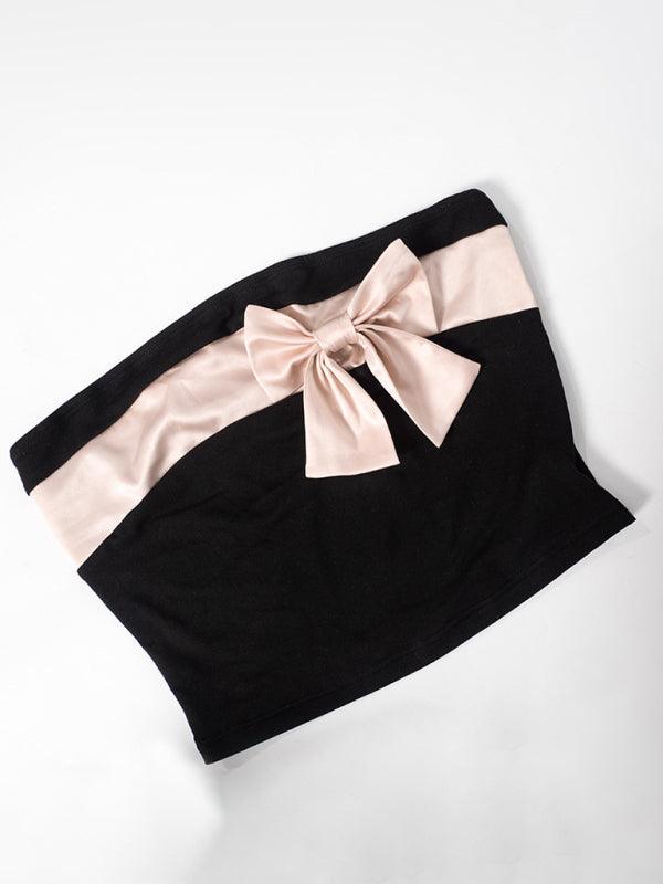 Women's Sleeveless Tube Top With Pink Bow - SALA