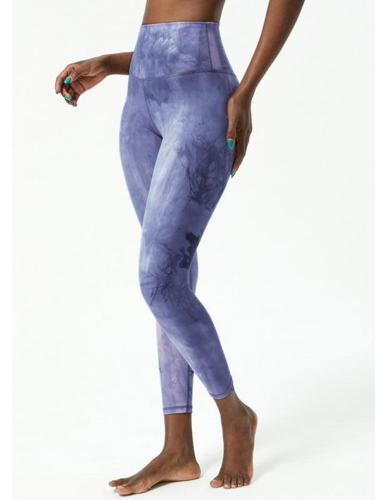 Women's Tie Dye Yoga Pants With High Waist & Hip Raise Design - SALA