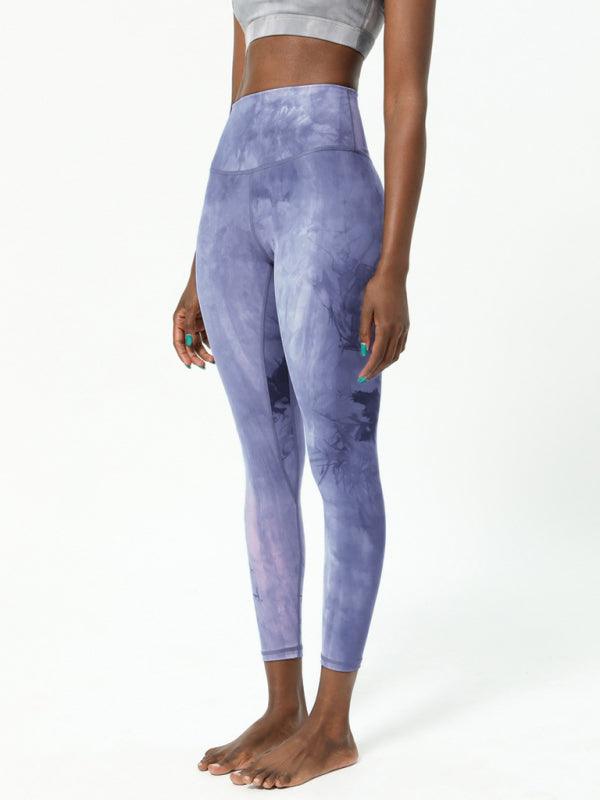 Women's Tie Dye Yoga Pants With High Waist & Hip Raise Design - SALA