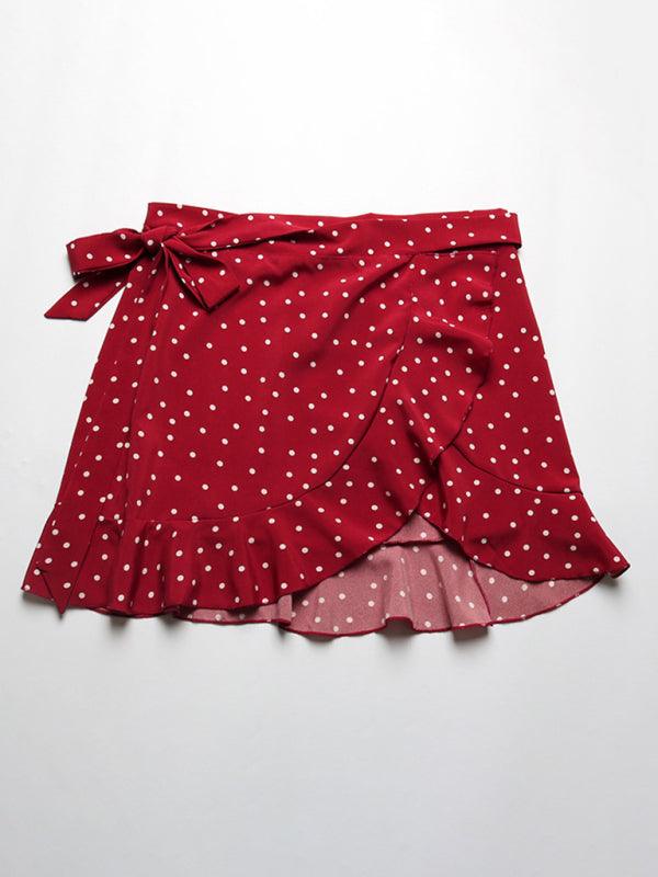 Women's Two-Piece Polka Dot Tank Top Skirt Set - SALA